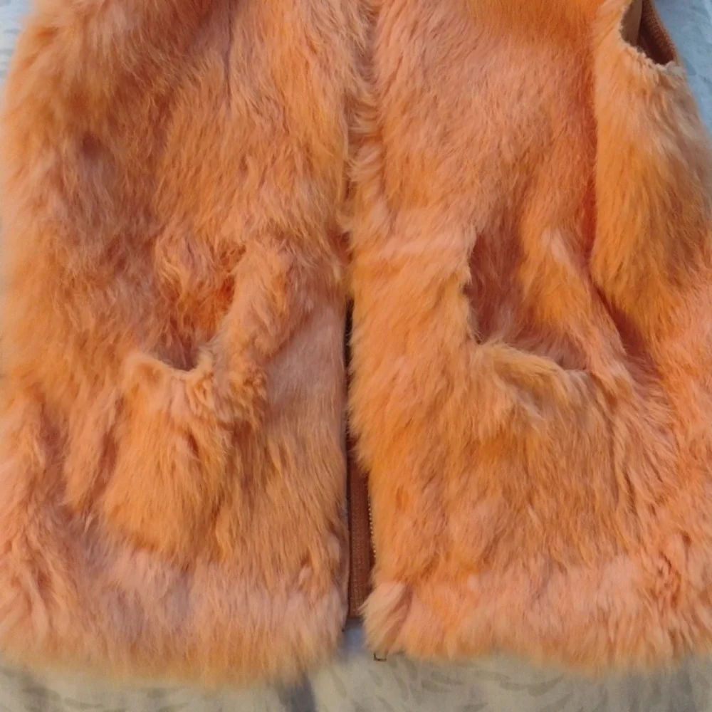 Rabbit Fur Vest in Orange XS - Picture 5 of 5